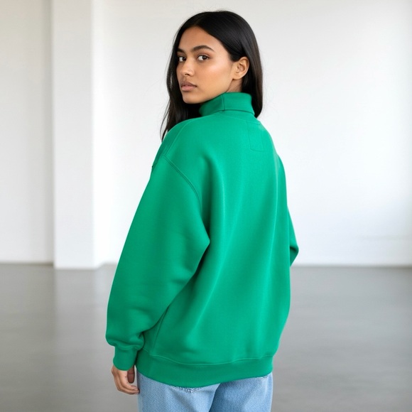 GAP Fleece Women’s Emerald Green Turtleneck Sweater Pullover Long Sleeve Size S - Picture 4 of 10